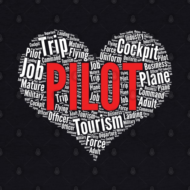 Pilot Heart Shape Word Cloud product by theodoros20